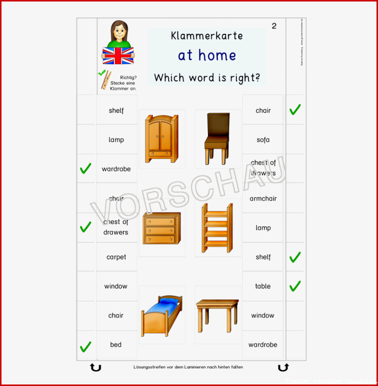 Englischmaterialien at home rooms furniture