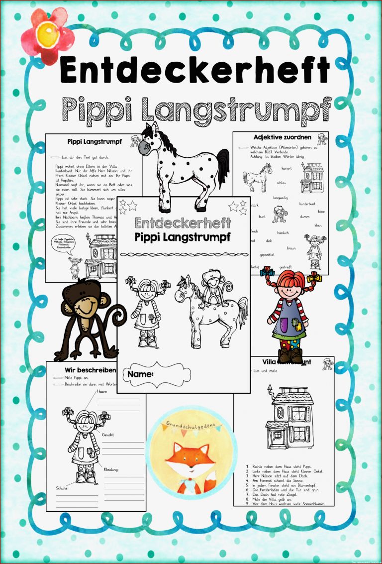Entdeckerheft Pippi Langstrumpf – Unterrichtsmaterial in