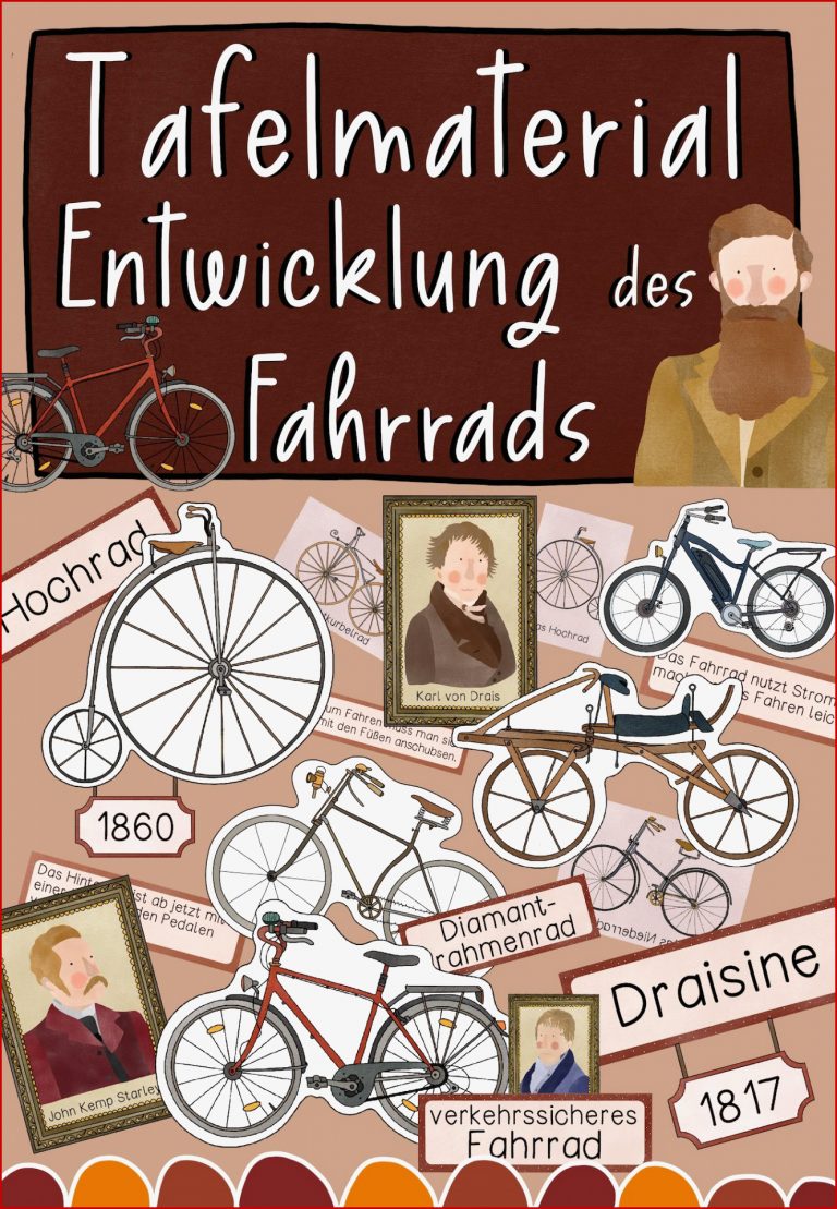 Entwicklung des Fahrrads Tafelmaterial Erfindung des