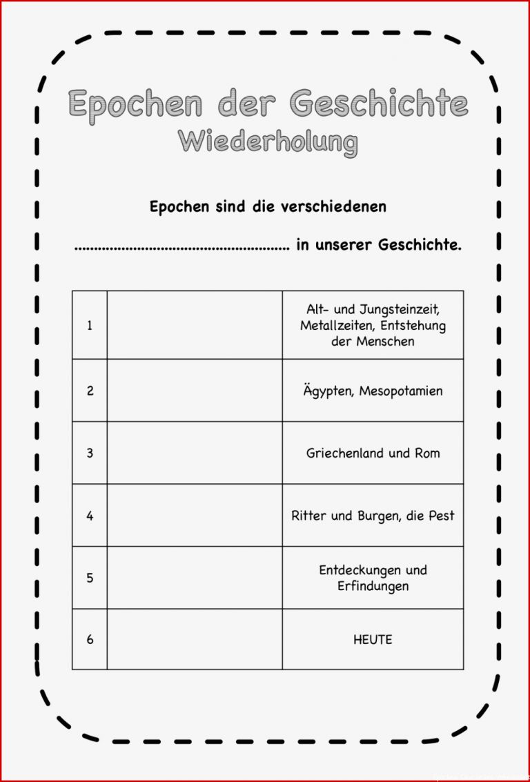 Epochen Wh – Unterrichtsmaterial Im Fach Geschichte