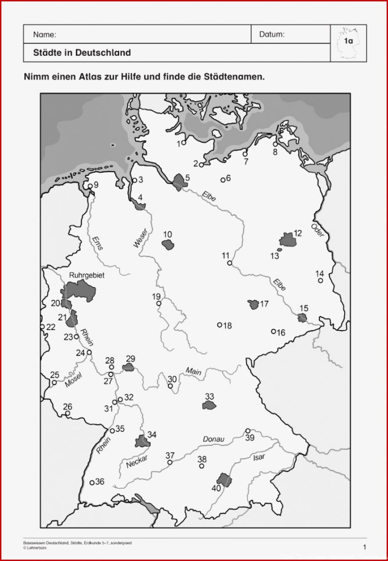Erdkunde Deutschland Karte