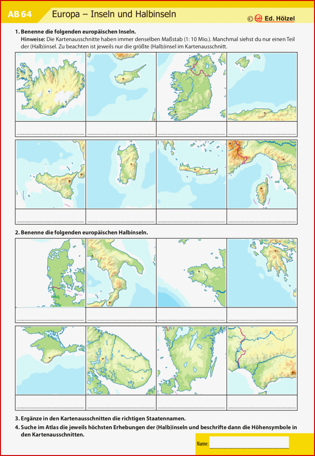 Erdkunde Europa Arbeitsblätter Worksheets