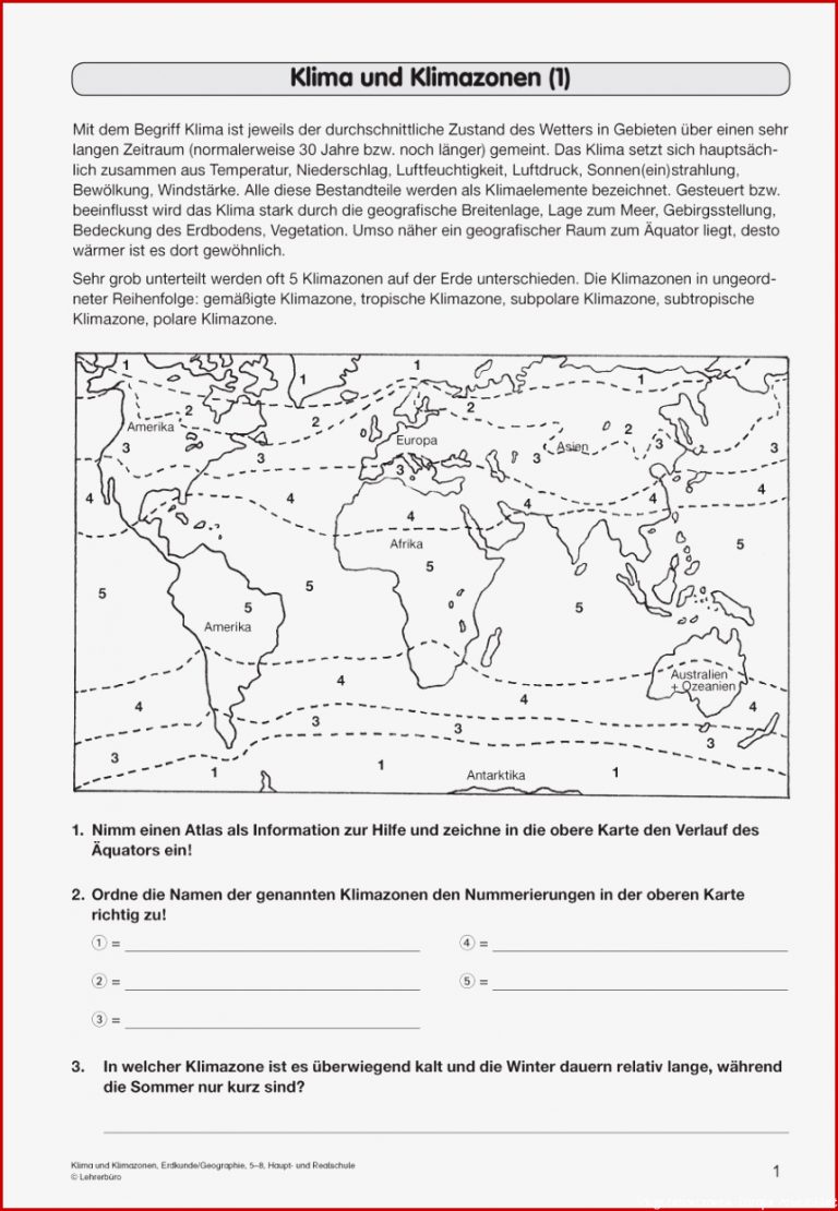 Erdkunde Geografie · Arbeitsblätter · Sekundarstufe I