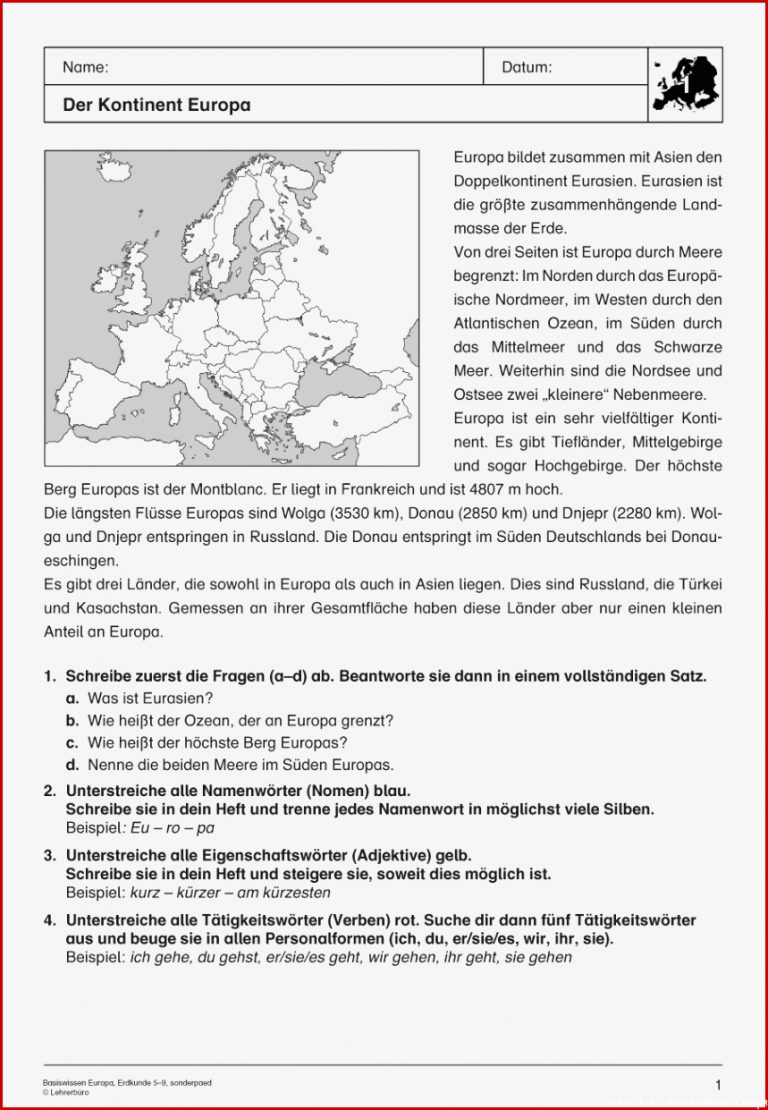 Erdkunde Geografie · Arbeitsblätter · Sonderpädagogik