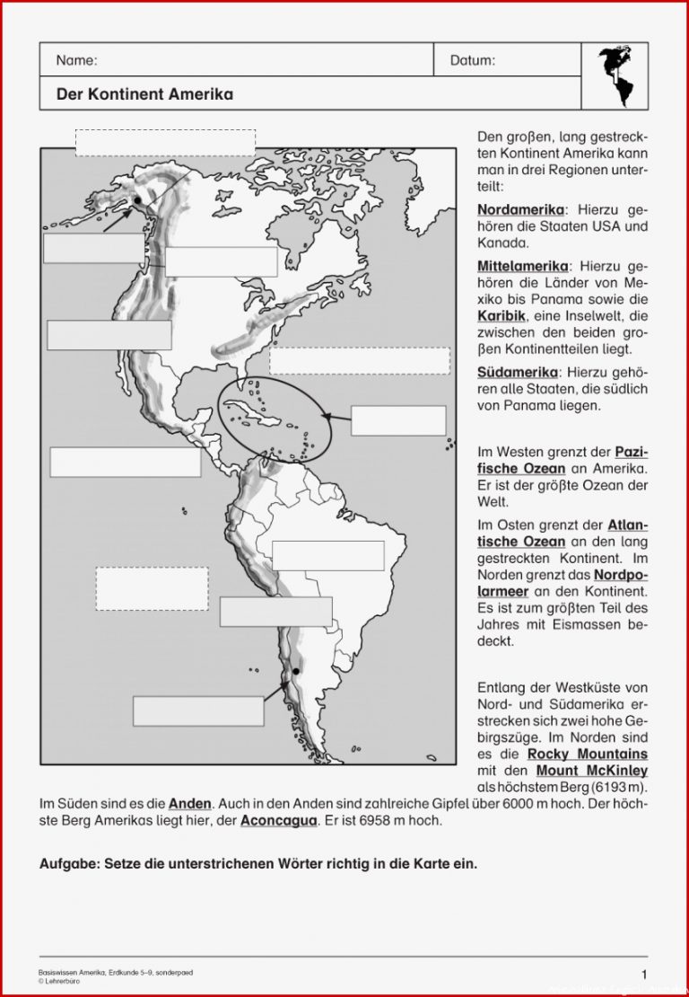 Erdkunde Geografie · Arbeitsblätter · Sonderpädagogik