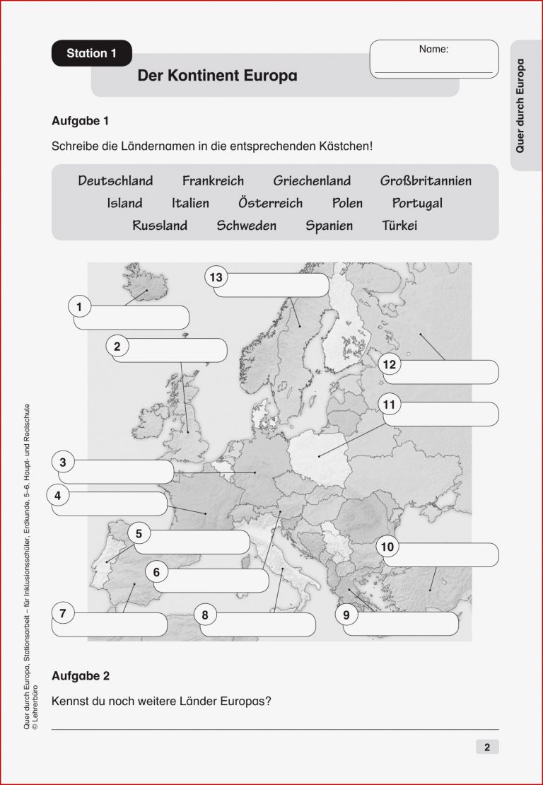 Erdkunde Geografie Inklusion · Arbeitsblätter