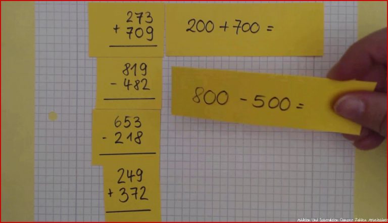 Ergebnisse überschlagen Bei Addition Und Subtraktion Von