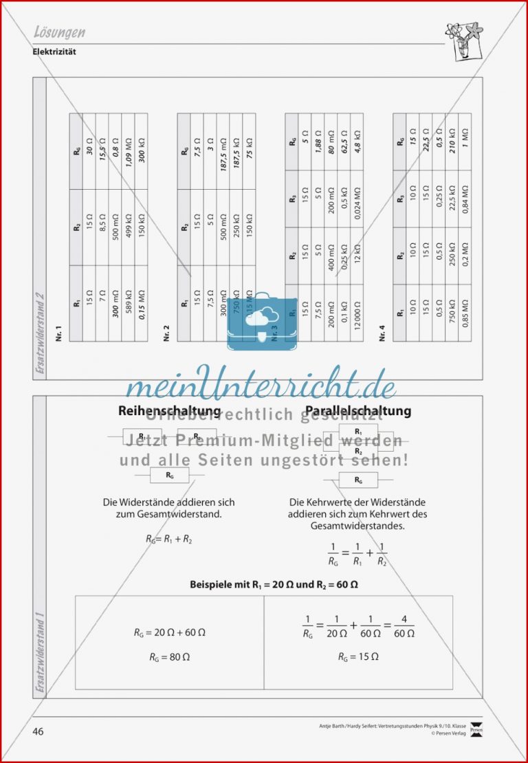 Ersatzwiderstand Widerstände In Reihen Und
