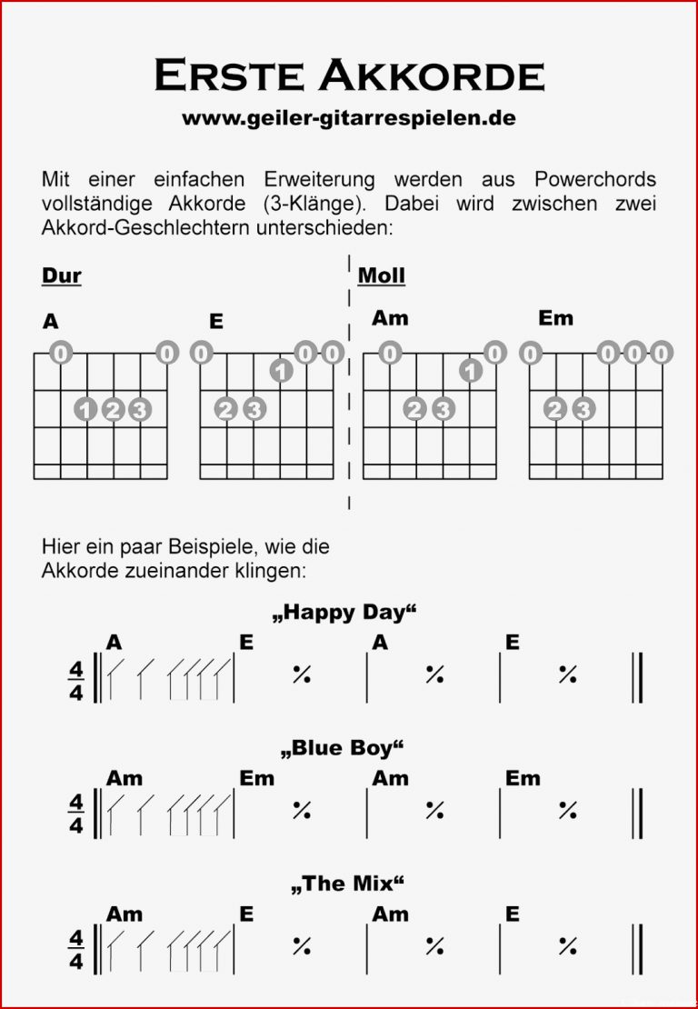 Erste Akkorde