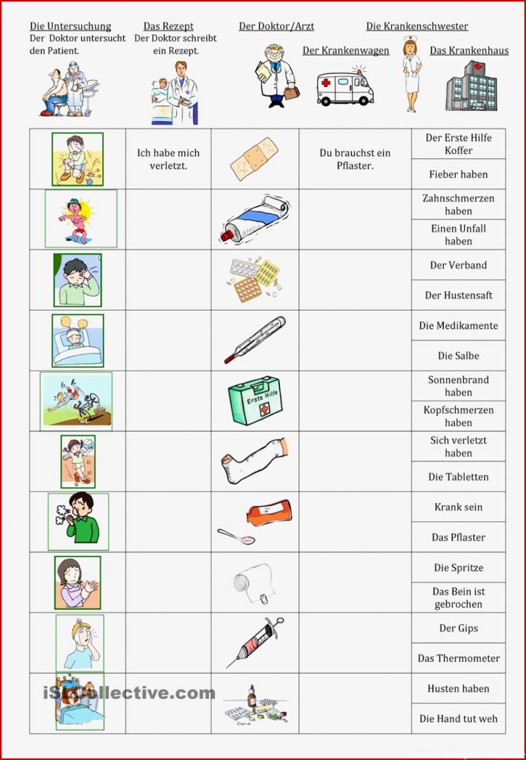 Erste Hilfe Für Kinder Arbeitsblätter Worksheets