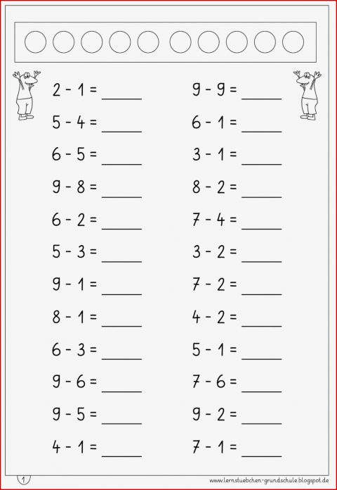 Erste Klasse Mathe Arbeitsblätter Worksheets