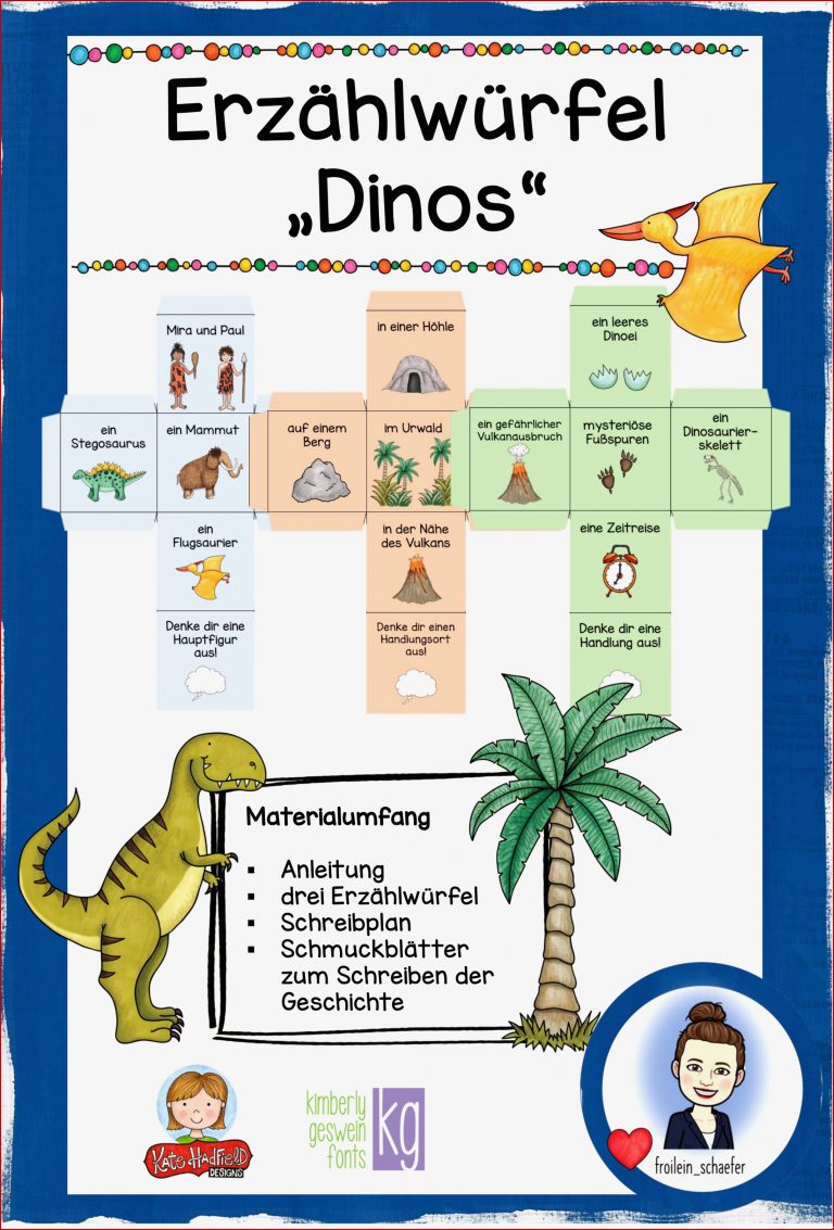 Erzählwürfel Dinosaurier Kreatives Schreiben