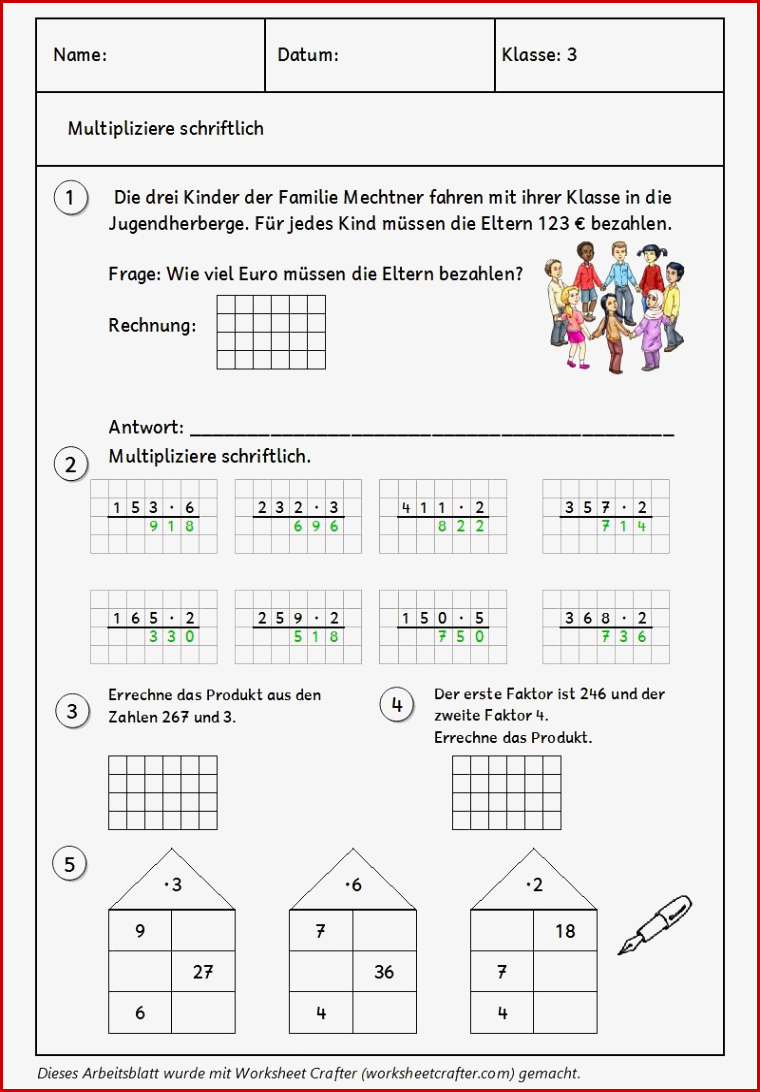 Eulenpost Schriftliche Multiplikation