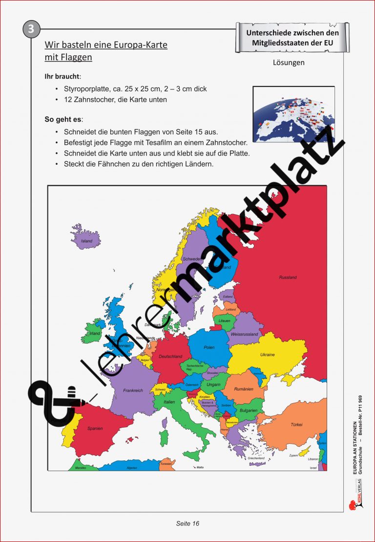 Europa an Stationen Grundschule – Unterrichtsmaterial im