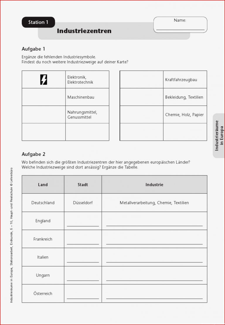 Europa · Arbeitsblätter · Sekundarstufe I · Lehrerbüro