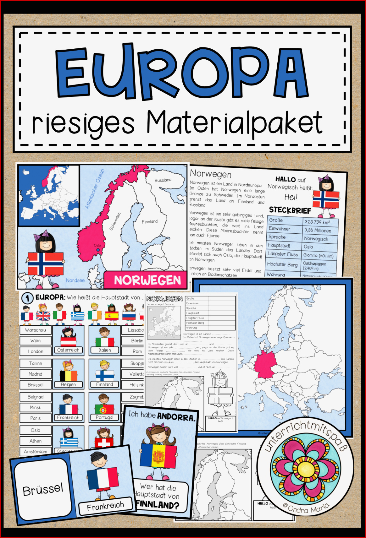 Europa Materialpaket Erdkunde