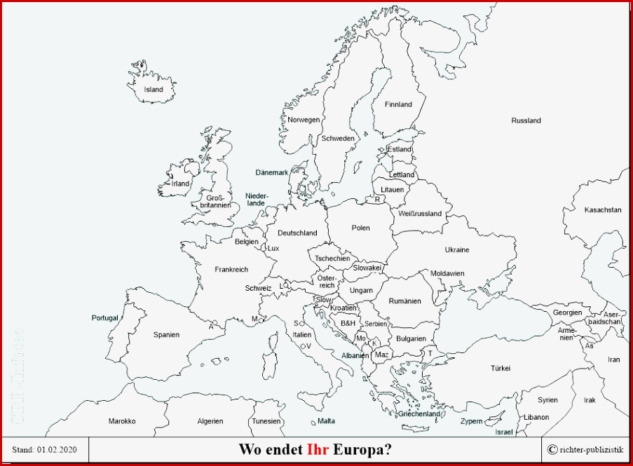 Europäische Länder Und Hauptstädte Zum Ausdrucken