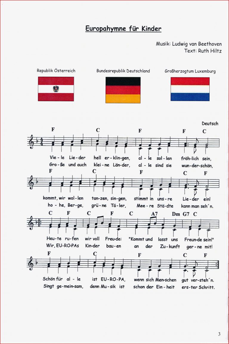 Europahymne der Kinder Symbole