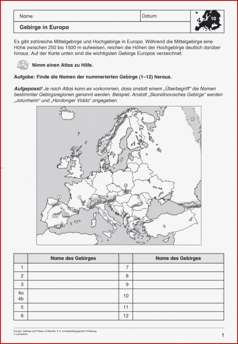 Europakarte Grundschule