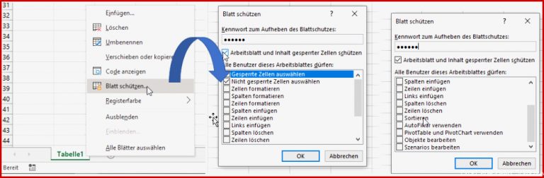 Excel Blatt schützen Protect Parameter codedocu de