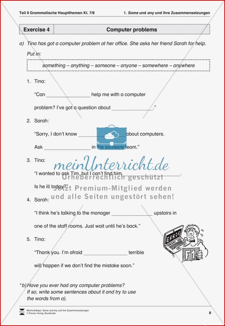 Exercises some Any Lösungen Meinunterricht