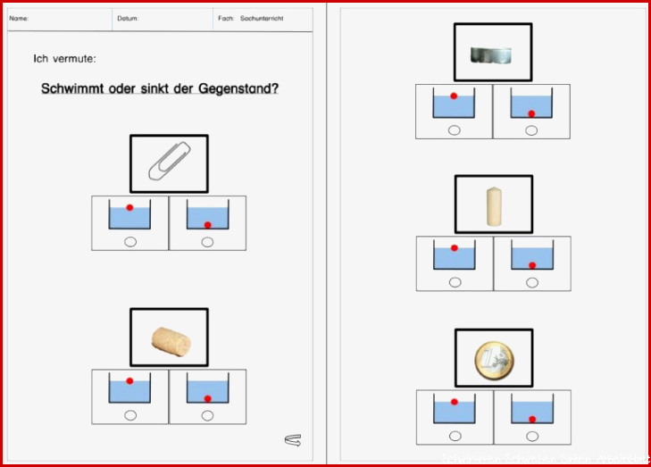 Experiment Schwimmen und Sinken • gpaed