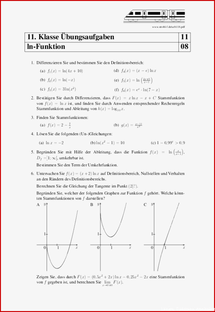 Exponential und Logarithmusfunktionen Aufgaben mit