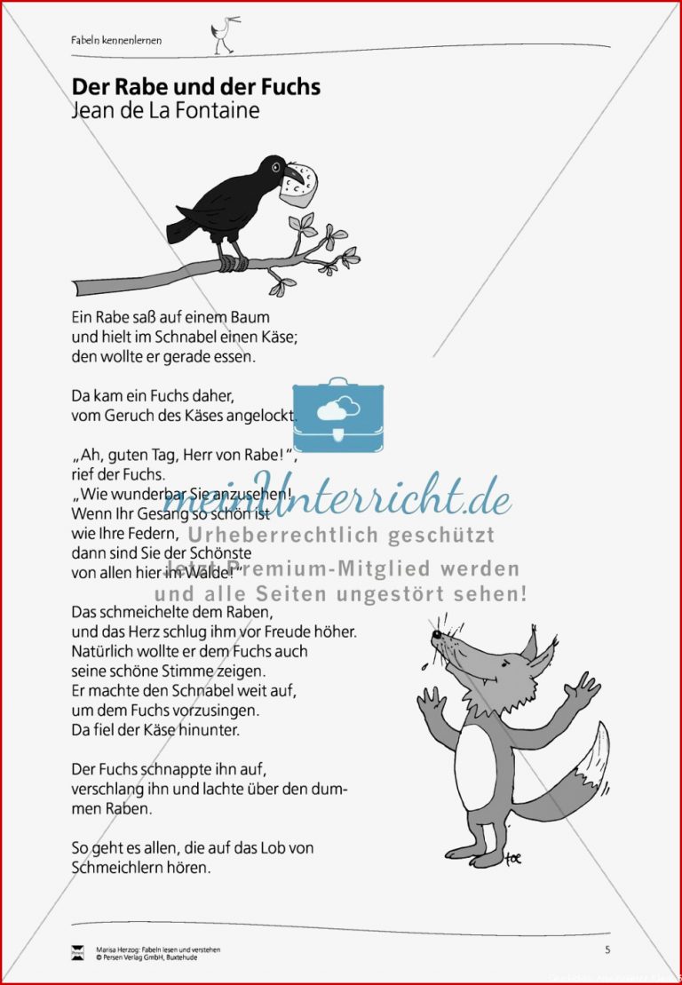 Fabeln Klasse 6 Arbeitsblätter Worksheets