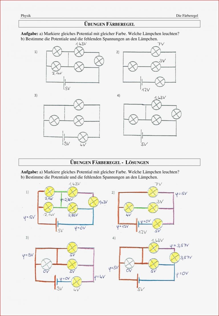 Färberegel Übungen Mit Lösungen