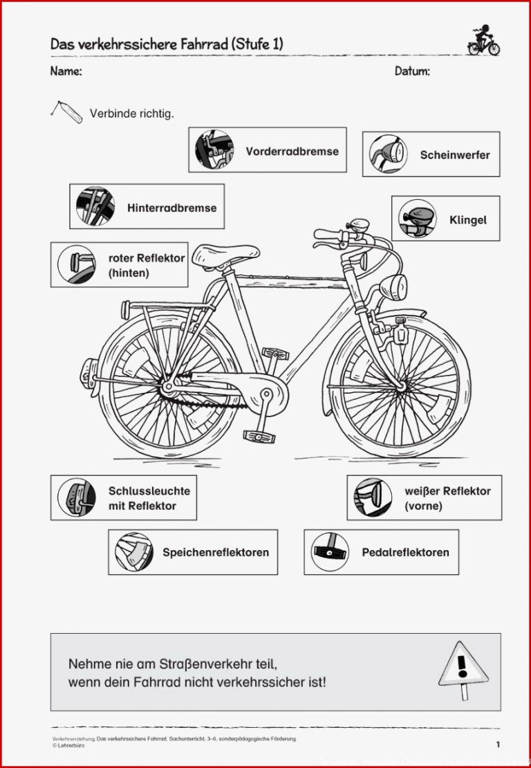 Fahrrad Grundschule Arbeitsblätter Worksheets