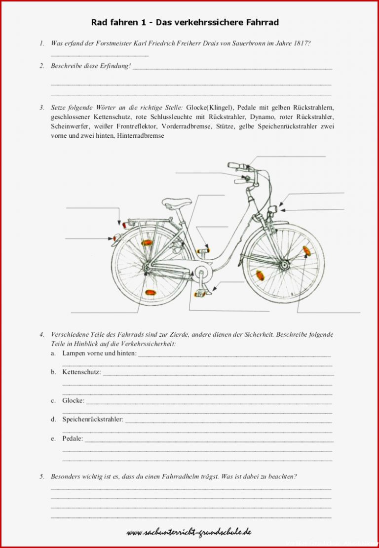 Fahrradprüfung Verkehrszeichen Grundschule Zum Ausdrucken