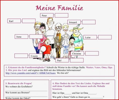Familie Arbeitsblatt Margaret Pitts Schule