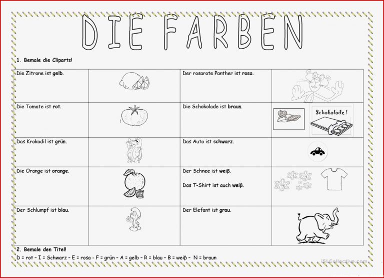 Farben Arbeitsblatt Kostenlose DAF Arbeitsblätter