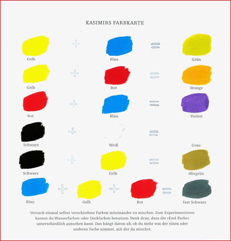 Farben Mischen Tabelle Fantastisch Modell Mehr Als Farben