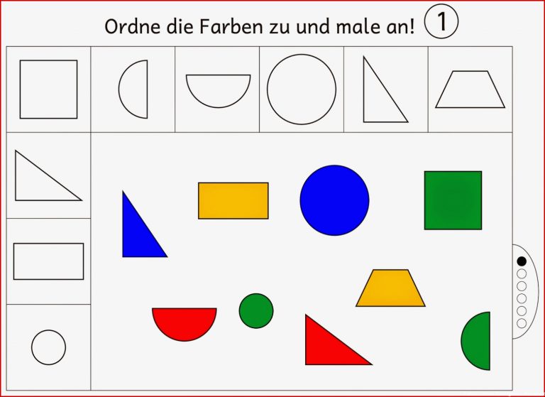 Farben zuordnen und anmalen Level 1