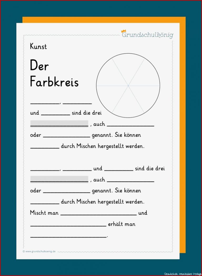 Farbenlehre Grundschule Arbeitsblätter Worksheets