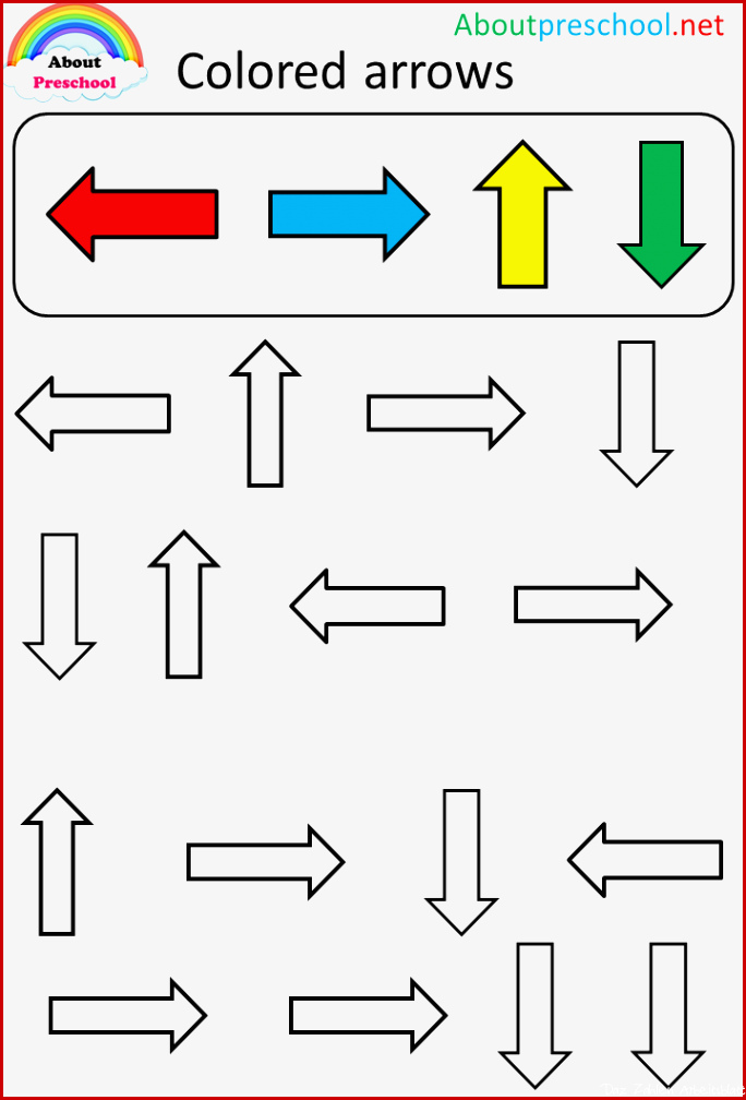 Farbige Pfeile – Vorschule – Vorschule Spiele