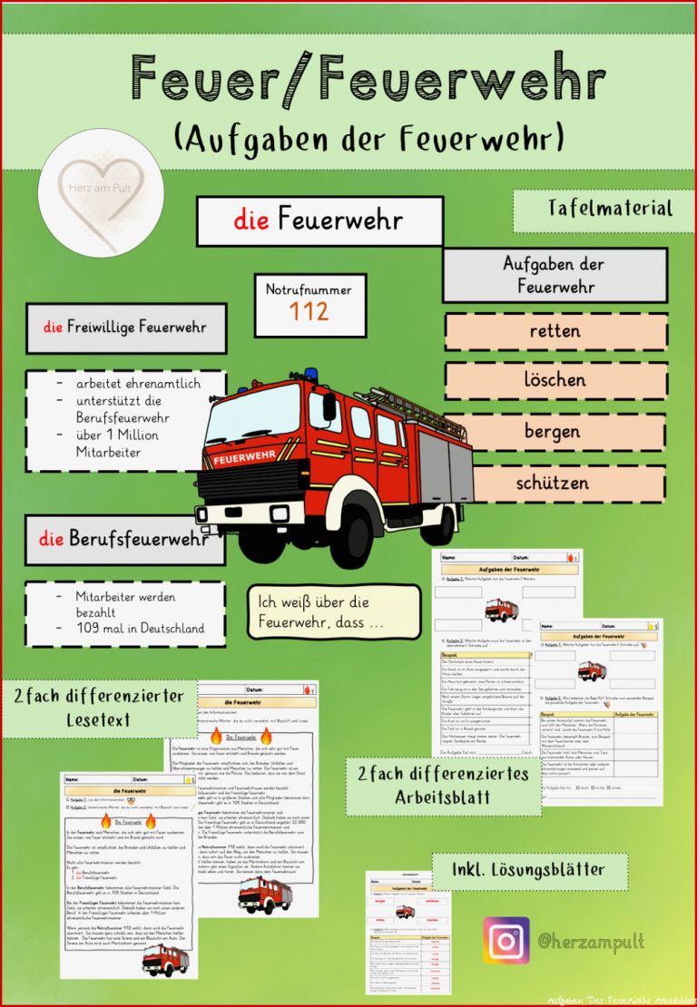 Feuer Aufgaben der Feuerwehr 7 Stunde