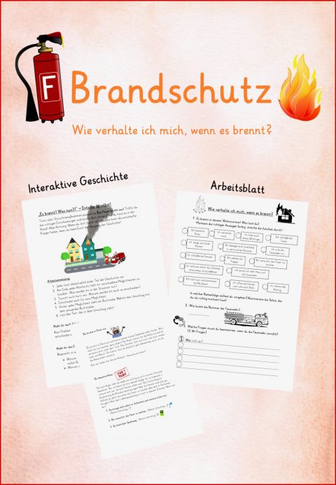 Feuer Brandschutz Interaktive Geschichte Arbeitsblatt