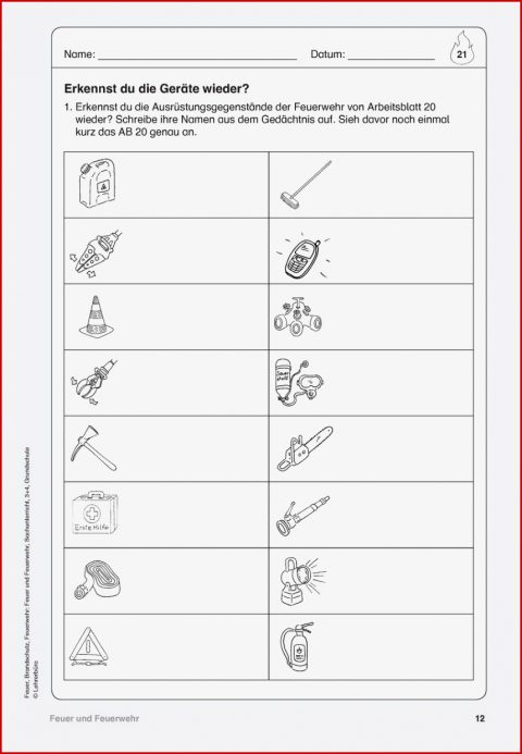 Feuer Grundschule Arbeitsblätter Worksheets