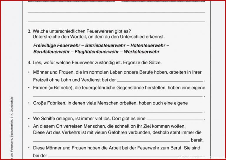 Feuer Grundschule Arbeitsblätter Worksheets