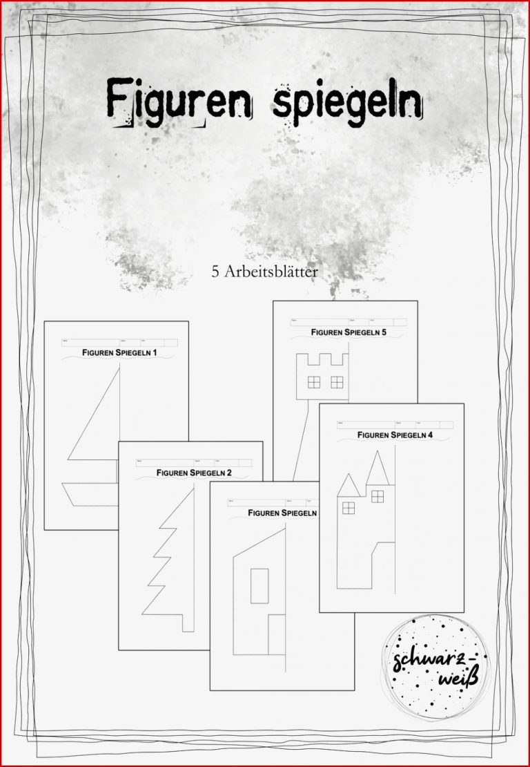 Figuren Spiegeln 5 Arbeitsblätter – Unterrichtsmaterial