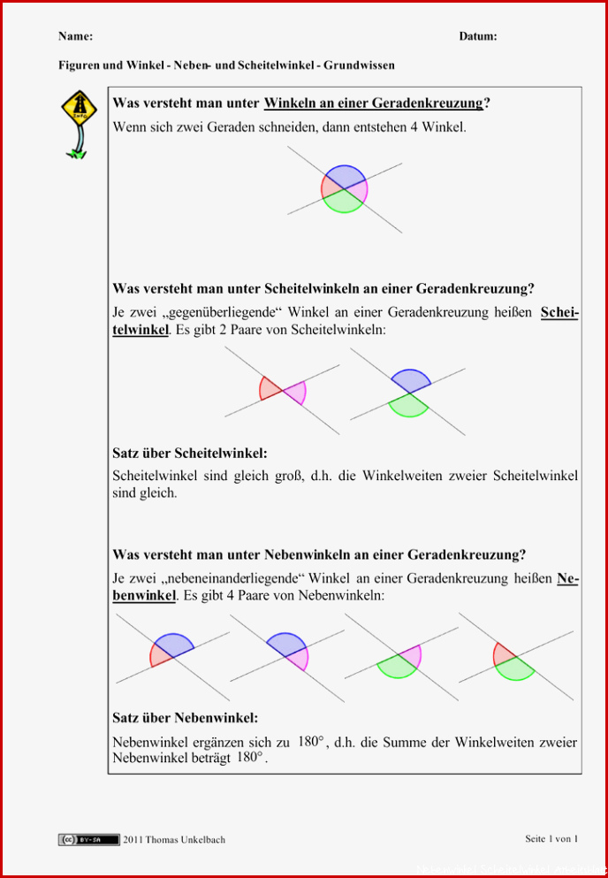 Figuren und Winkel Neben und Scheitelwinkel