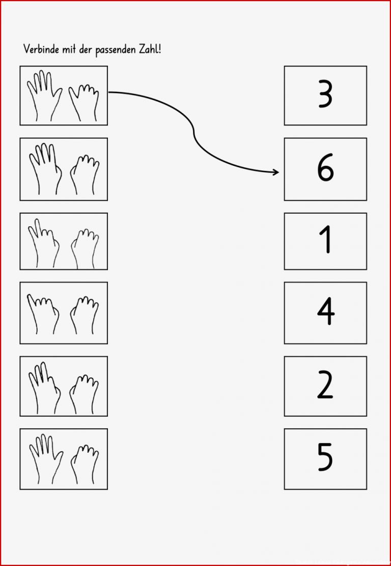 Fingerbild Und Zahlen Verbinden – Unterrichtsmaterial Im