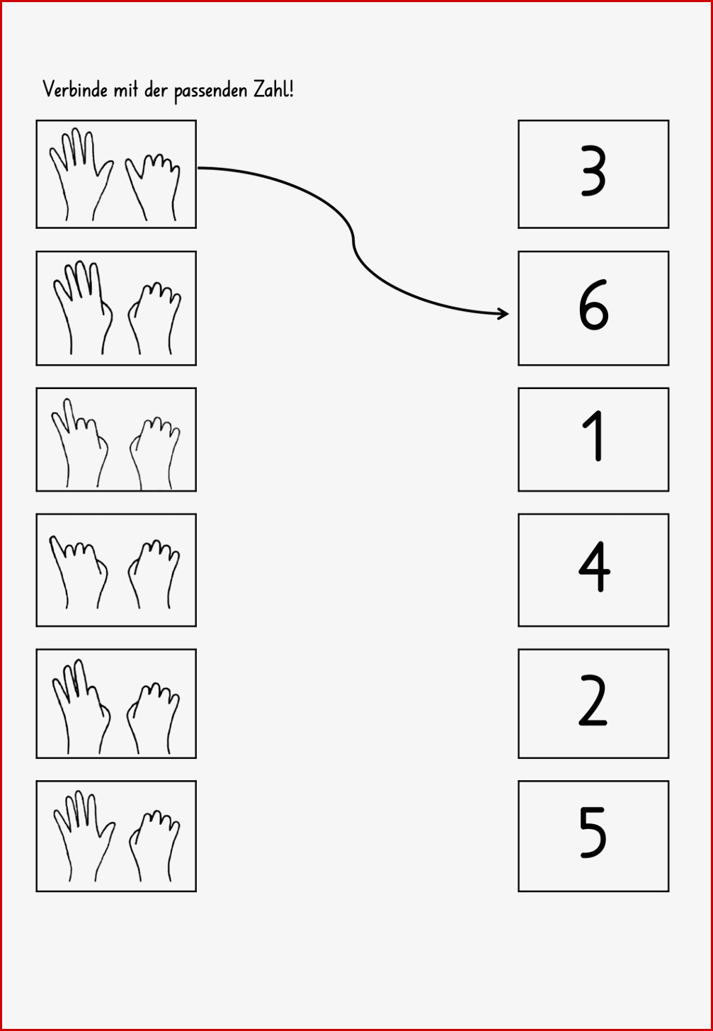 Fingerbild Und Zahlen Verbinden – Unterrichtsmaterial Im