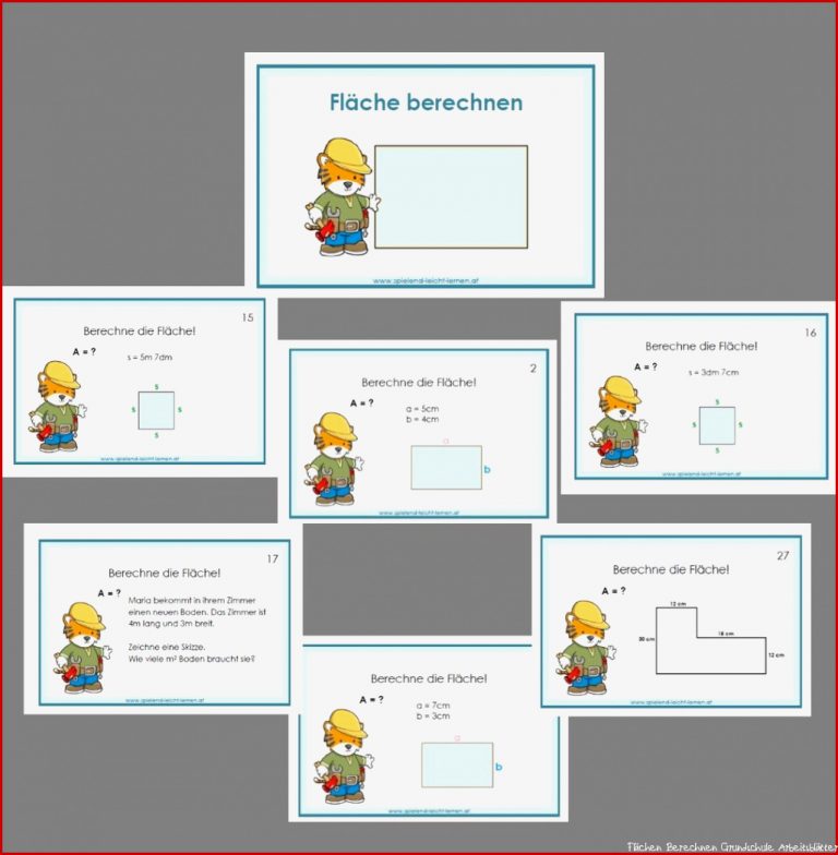 Flächen berechnen Kartei Spielend Leicht Lernen