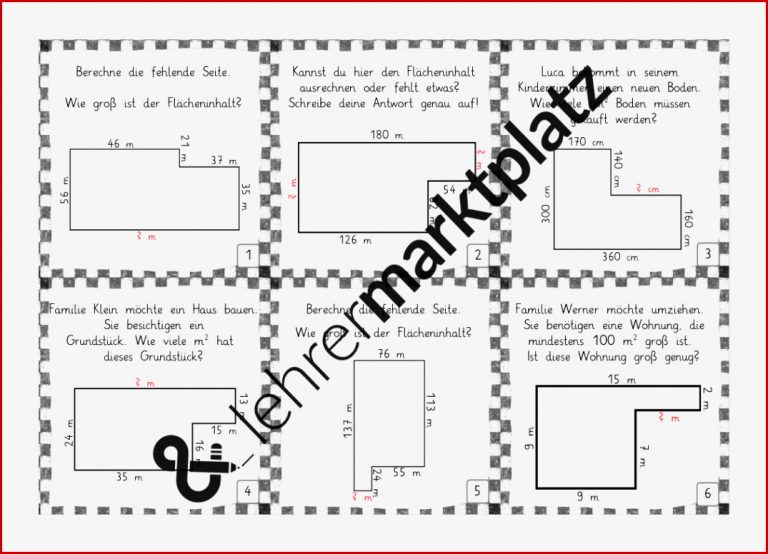 Flächenberechnung 5 Klasse Arbeitsblätter Pdf Worksheets