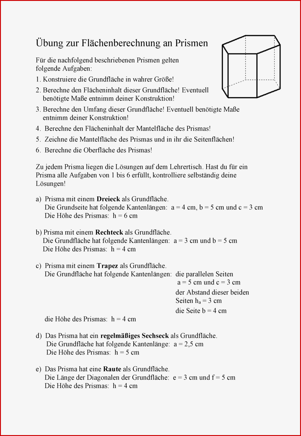 Flächenberechnung 6 Klasse Arbeitsblätter Mit Lösungen