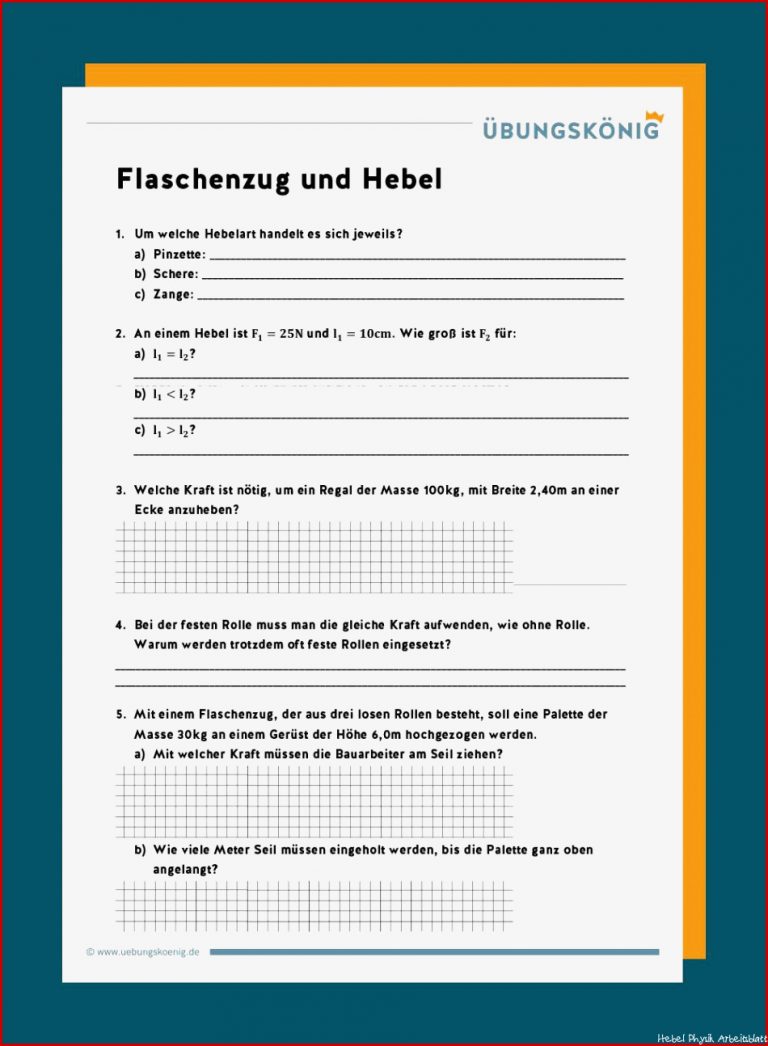 Flaschenzug und Hebel