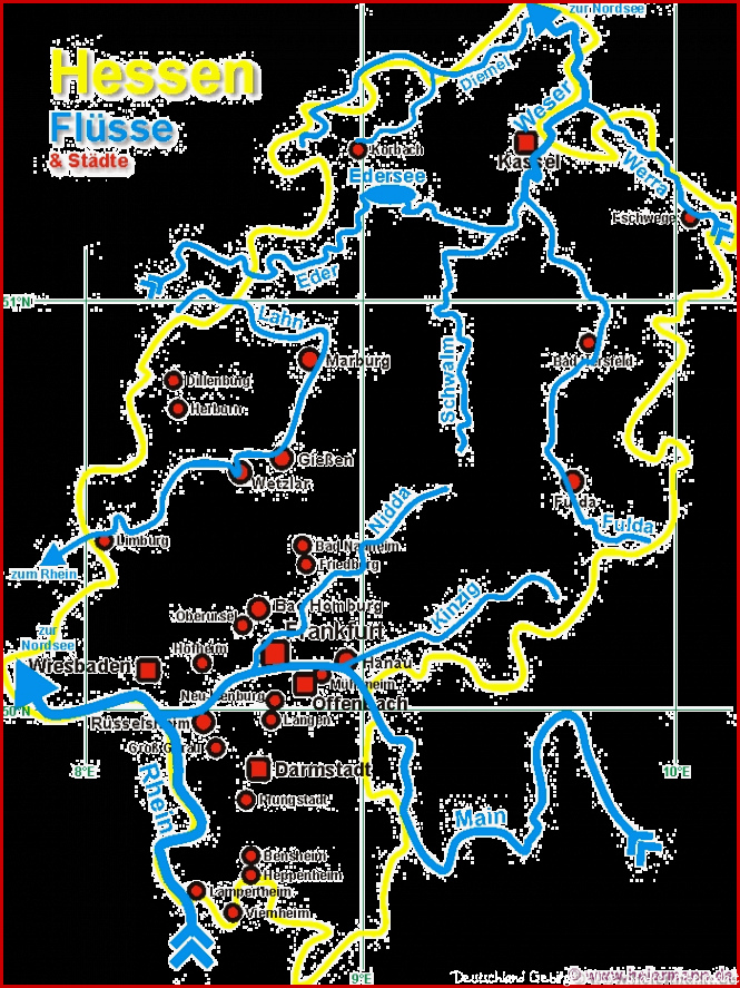Flüsse Karte Hessen